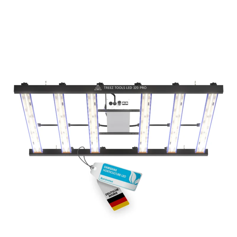 Treez Tools Grow Light LED 320 PRO energy-efficient full spectrum LED plant lamp for indoor growing, cultivation and maximum yields with minimum power consumption