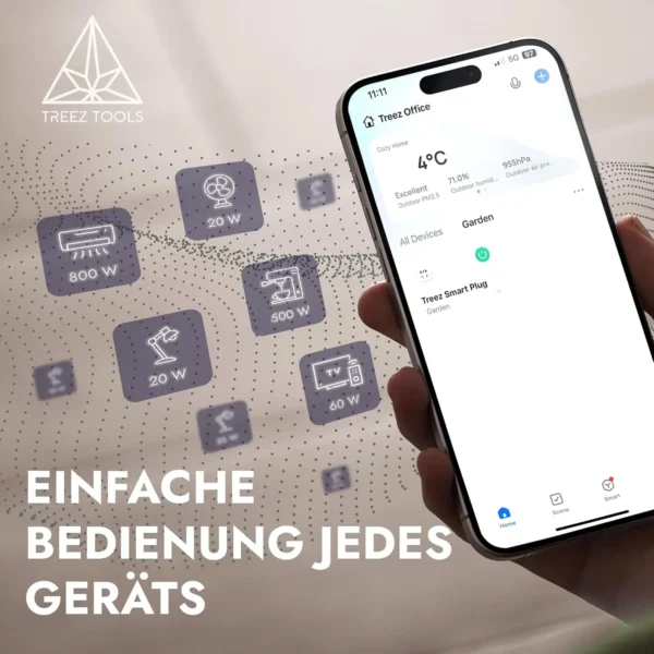 Treez Tools Smart Plug – Smarte Steckdose mit 3520W Leistung und Zeitplan-Funktion