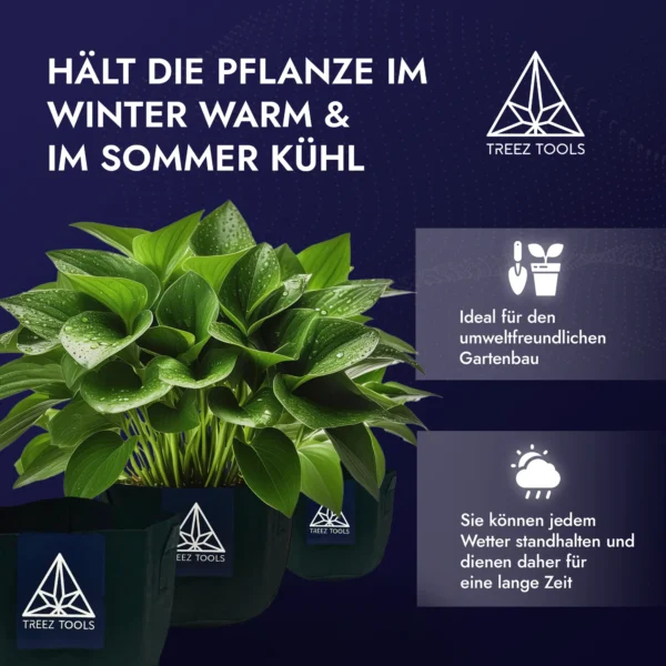 Treez Tools Anzuchttöpfe: 12-Liter-Größe für optimales Pflanzenwachstum – 3er-Set Stofftöpfe für Gemüse & Kräuter