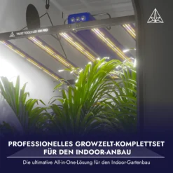 Treez Tools Grow Light LED 500 PRO energieeffiziente Vollspektrum LED Grow Lampe 500W für Indoor-Grow und anbau, mit flexibler Dimmfunktion und UV-Licht