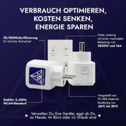 Treez Tools Smart Plug – Smarte Steckdose mit 3520W Leistung und Zeitplan-Funktion