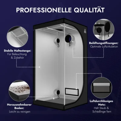 Treez Tools Grow Tent Black (S) – Lightproof and ventilated grow tent with reflective mylar for indoor gardeners.