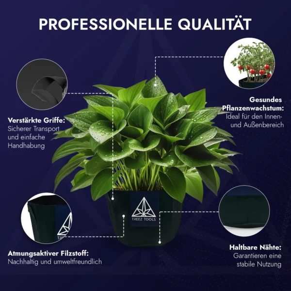 Treez Tools: Robuste 12-Liter-Anzuchttöpfe, perfekt für Urban Gardening und nachhaltige Pflanzenpflege.