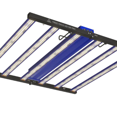 Treez Tools Grow Light LED 500 PRO energy-efficient full spectrum LED grow lamp 500W for indoor grow and cultivation, with flexible dimming function and UV light