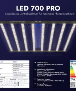 Treez Tools Grow Light LED 700W – Hochleistungs-LED mit Fernrot- und UV-Licht für optimierte Blütephasen.