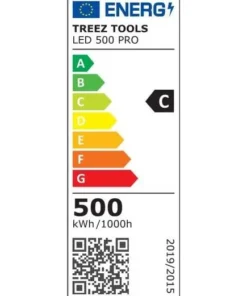 Energieklassifizierung der Treez Tools Grow Light LED 500 PRO – Energieeffiziente 500W LED-Lampe für stromsparendes Indoor-Gardening