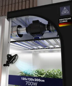 Grow Set L Komplett – 700W LED PRO Grow Lampe, Grow Zelt, Belüftungssystem, Ventilator, Smart Plug, Bewässerungssystem & 3 Grow Töpfe