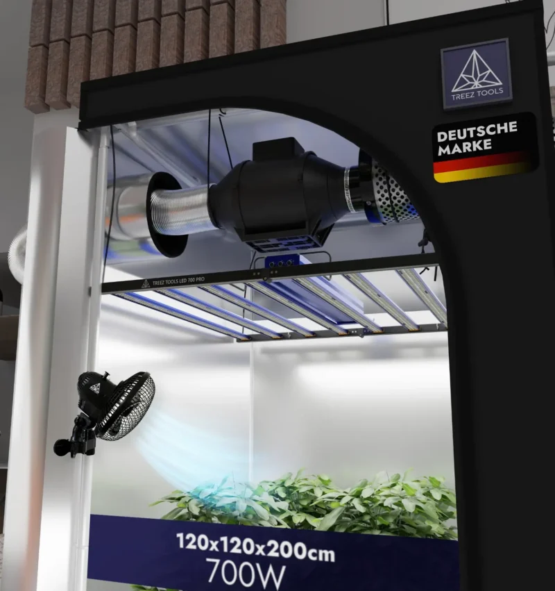 Grow Set L Complete - 700W LED PRO grow light, grow tent, ventilation system, fan, smart plug, irrigation system & 3 grow pots