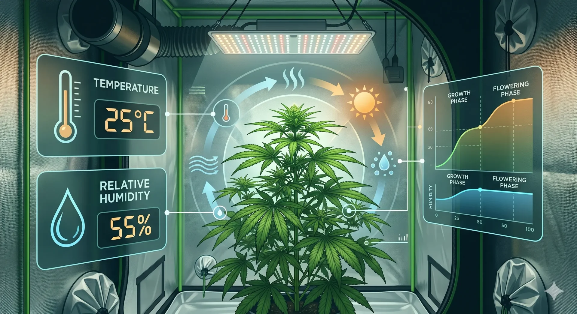 Klimakontrolle Indoor Grow Temperatur und Luftfeuchtigkeit