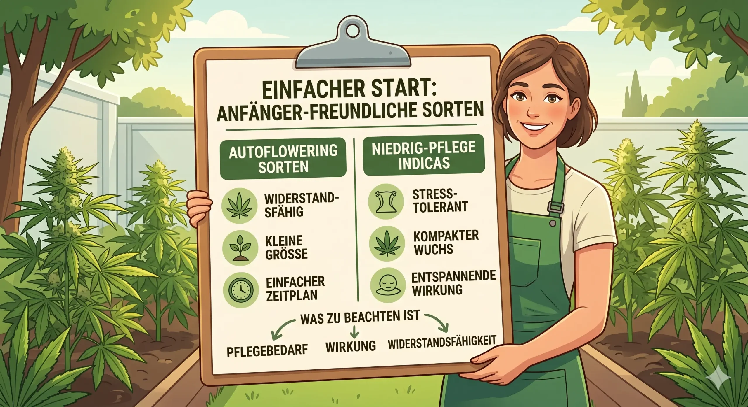 Cannabis Sorten für Anfänger Indoor Grow robuste Pflanzen Setup