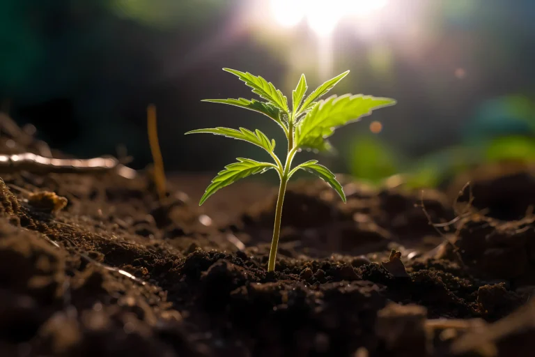 Cannabis Keimling erste zwei Wochen Indoor Grow Pflege Setup Jungpflanze
