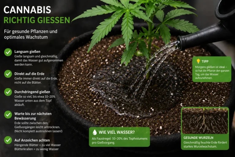 Cannabis Bewässerung richtig gießen auf Erde