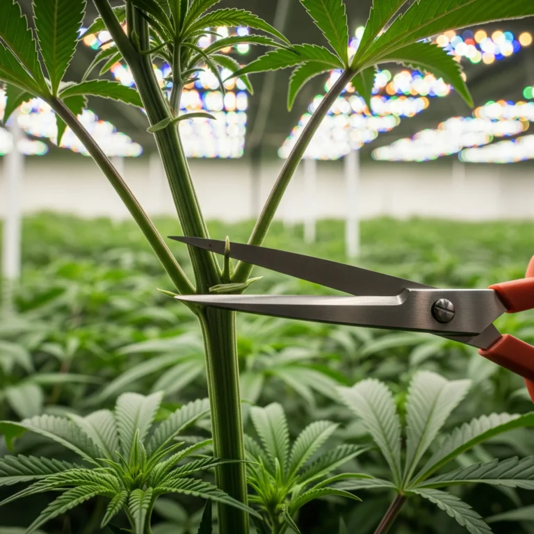 Cannabis Topping Anleitung Schnittstelle zwischen Blattknoten
