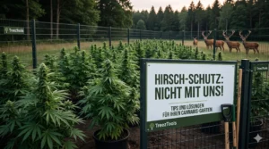 Schutzvorrichtung gegen Hirsche im Cannabis Outdoor Garten
