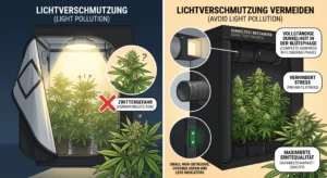 Cannabis Lichtverschmutzung im Growzelt vermeiden für maximale Blütenqualität