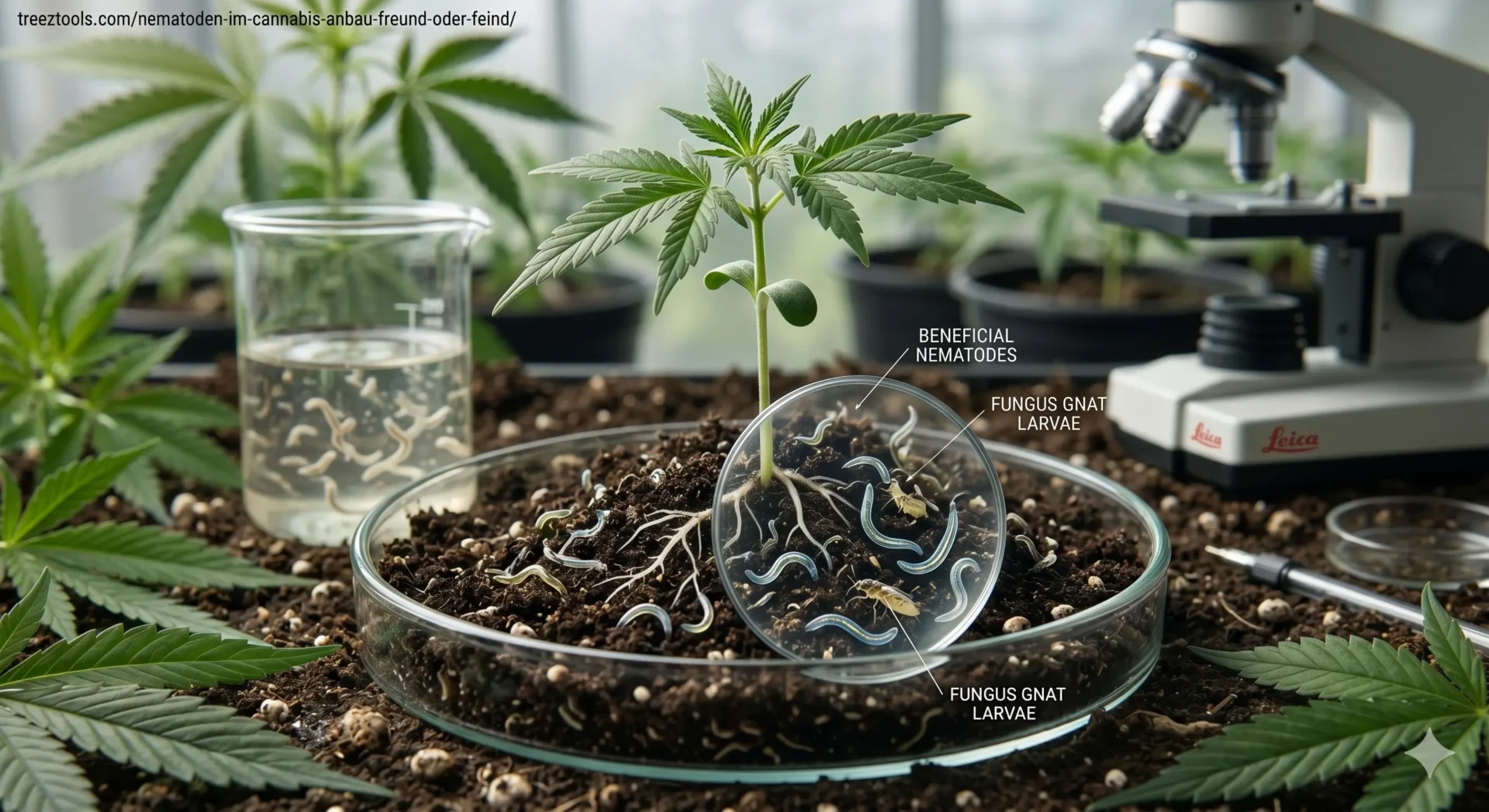 Nematoden Anwendung gegen Trauermücken im Cannabis Anbau