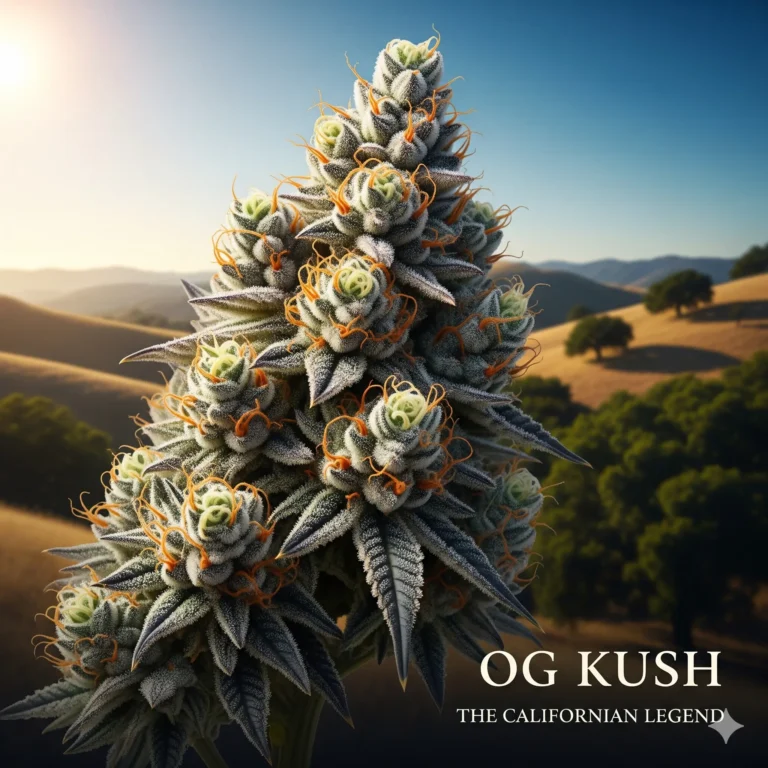 OG Kush Strain Review – Kalifornische Legende (Chemdawg x Lemon Thai x Pakistan Kush) mit intensiv erdigem Zitrus-Diesel-Aroma, dichten harzigen Buds und ausgewogener Body-Mind-Wirkung im Grow von Treez Tools