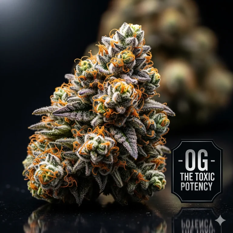 Venom OG Strain Review – Hochpotente OG Kush Variante mit 27-31% THC, extrem dichten und harzüberzogenen Buds im Grow von Treez Tools