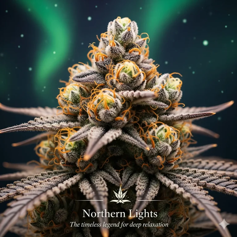 Northern Lights Strain Review – Zeitlose Indica-Legende (afghanische Indica x thailändische Sativa) mit süß-würzigem Aroma, dichten harzigen Buds und tief entspannender Wirkung im Grow von Treez Tools