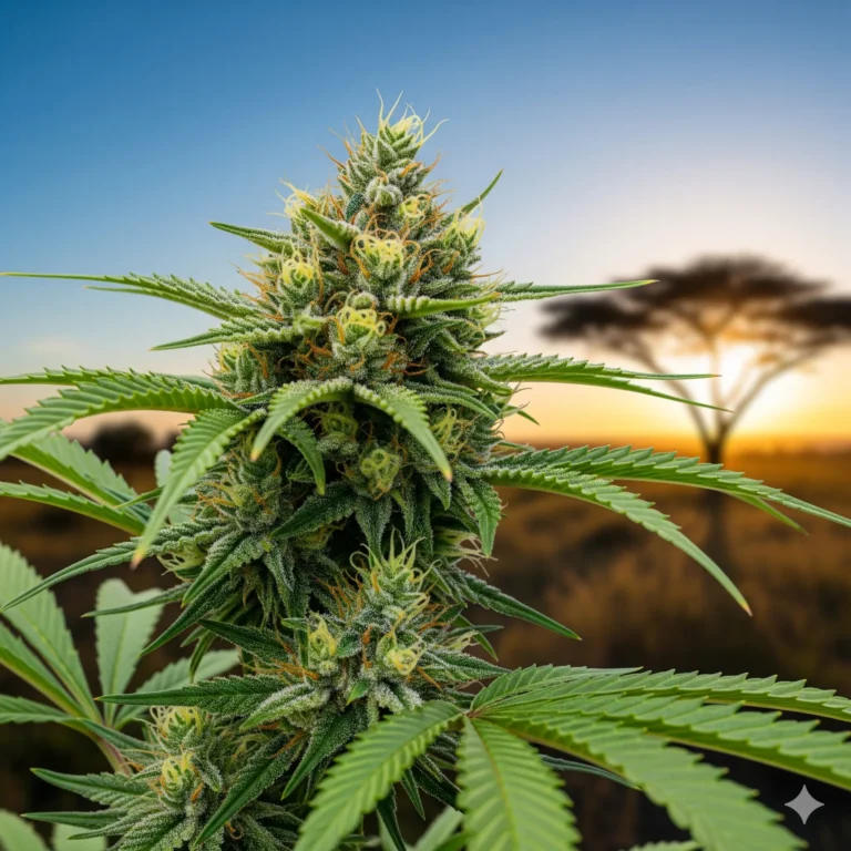 Durban Poison Strain Review – Reine Landrace-Sativa aus Südafrika mit süß-anisartigem Aroma, langgestreckten hellgrünen Buds und klarem energetischem High im Grow von Treez Tools