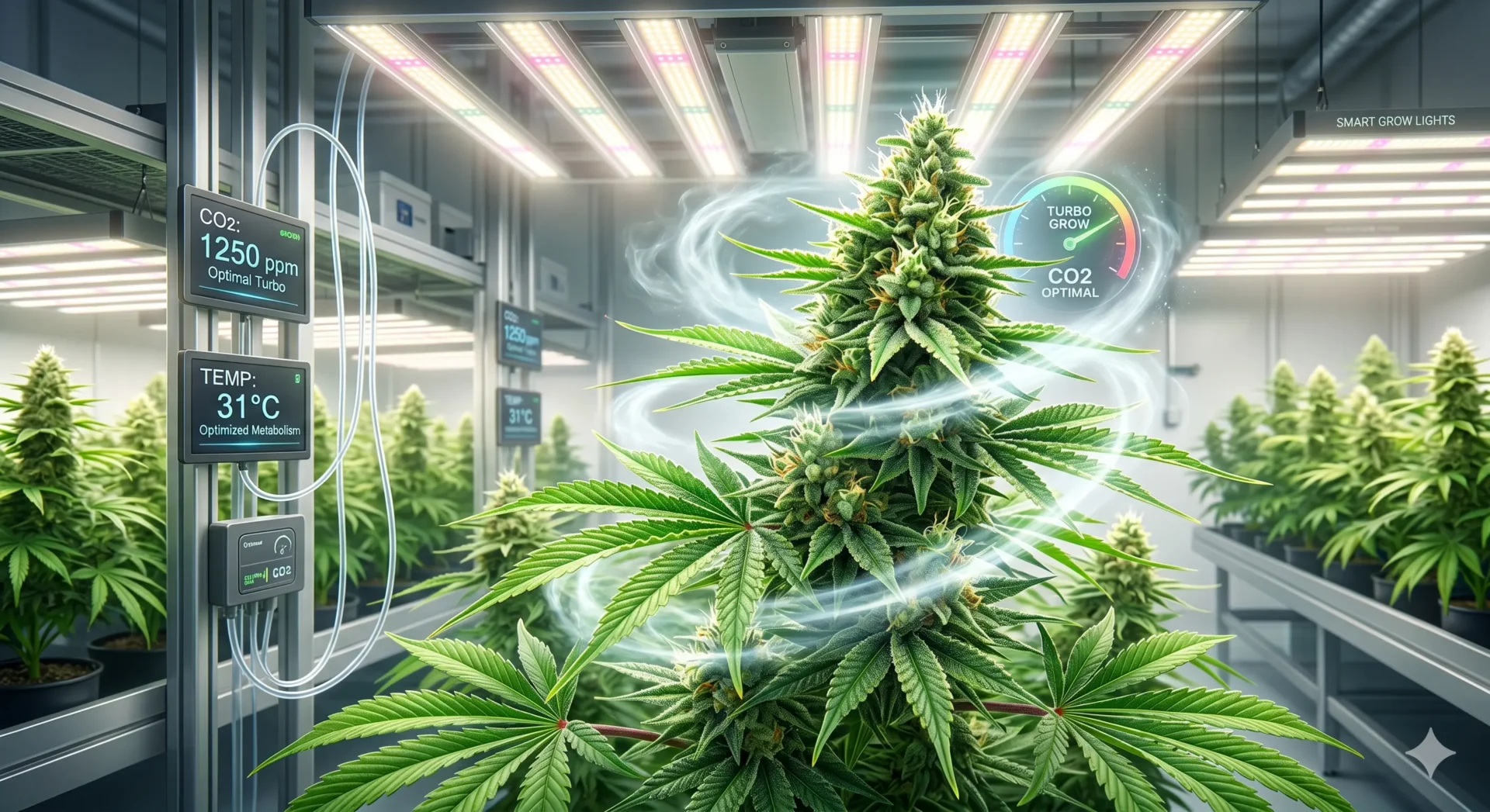 CO2 Begasung in einer Cannabis Growbox zur Maximierung der Photosynthese und Ertragssteigerung.